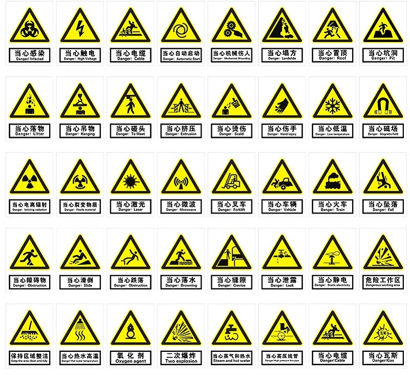 飞耀交安资讯  安全标识牌警示牌图片大全      一般常用的警告标志共